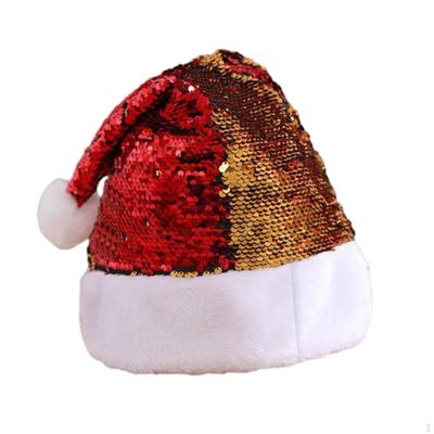 Sequin Christmas Hat Cap Headgear Soft Decorative for Adults Costume Headwear