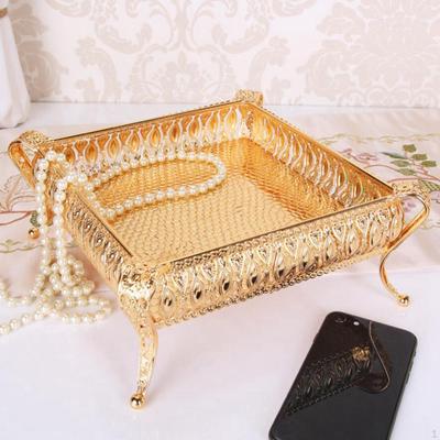 Plate Bowl, Metal Tray and Storage Holder, Candy Container, for Home Party Decor