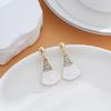 2026 Elegant Fan-Shaped Diamond Stud Earrings for Women - Simple, Fashionable Design