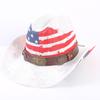 American Flag Cowboy Hat Popular Men's and Women's Sunshade Top Hat Independence Day Party Western Style Fashion Straw Hat