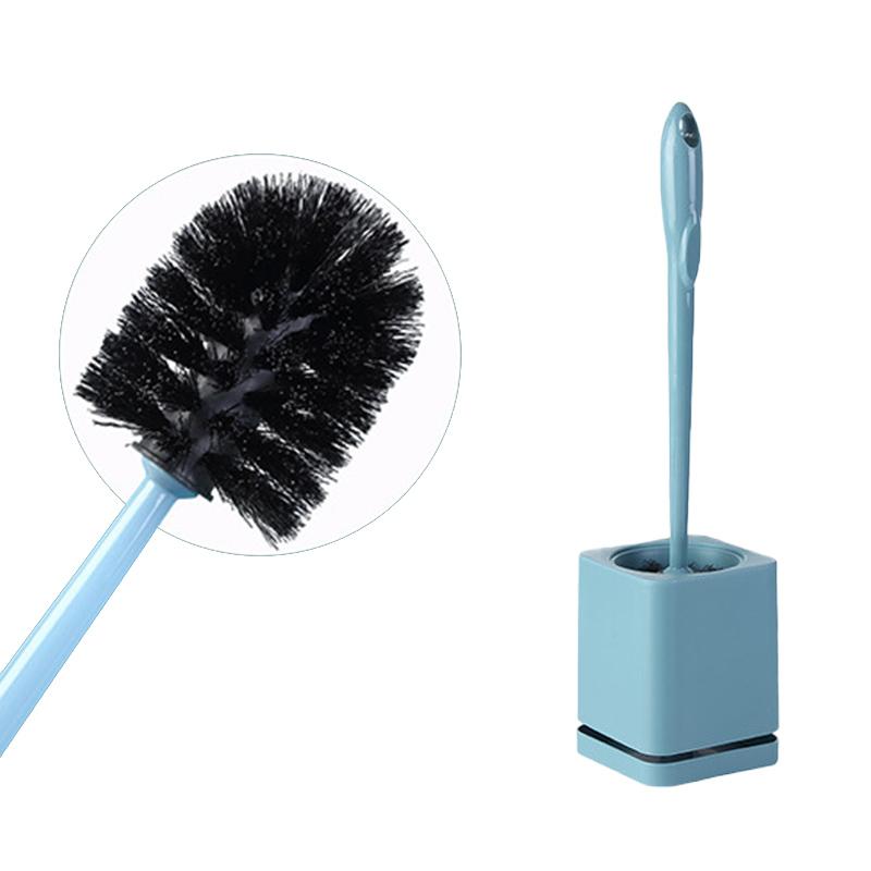 Hanging Household Plastic Long Handle Toilet Brush No Punch Wall Mounted Cleaning Brush with Base Drain Hole Design Toilet Tool