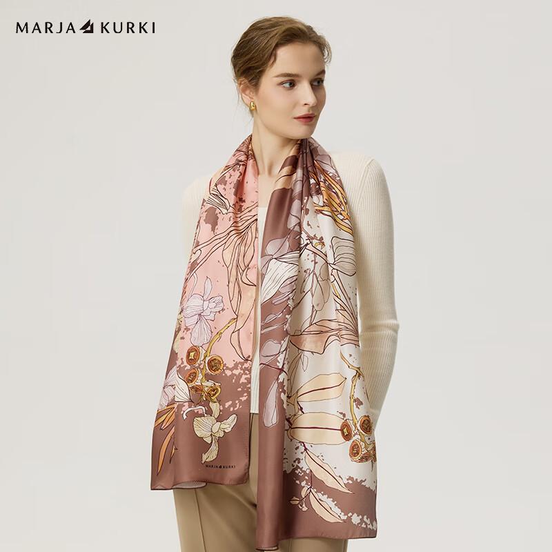

MARJA KURKI Eucalyptus & Wood Lily Silk Scarf 45x170cm