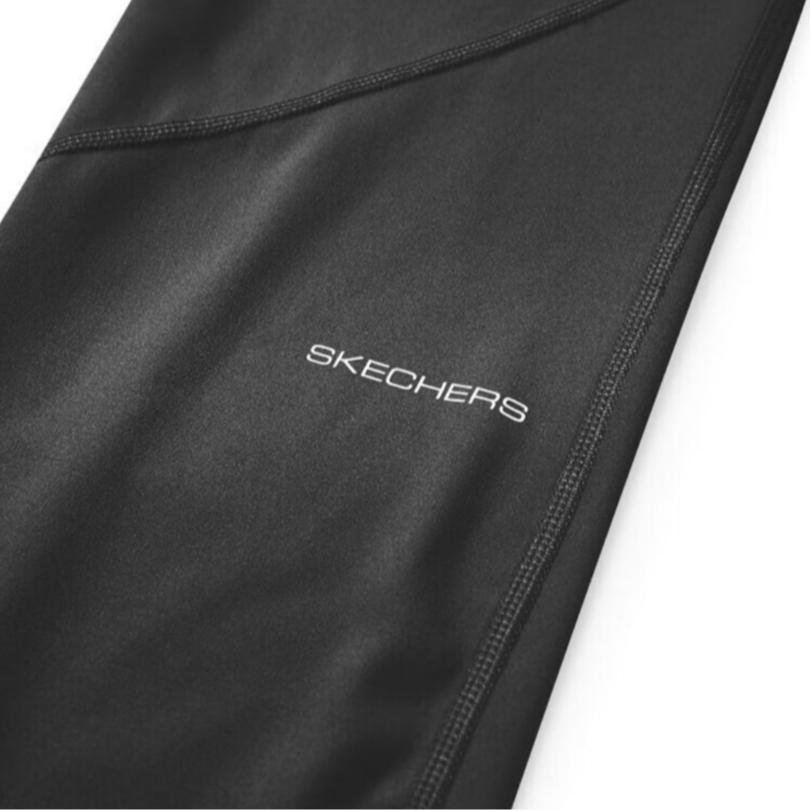 Skechers Solid Color Elastic Tight Fitness Sports Long Pants Women bottoms Carbon-Black P423W159-0018