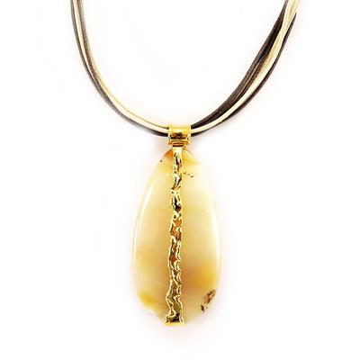 [D6672] - Gold Plated 'Jedy' Agate Necklace