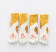 4Pcs Cute Cat Paw Knit Chair Leg Covers Non Slip Wear Resistant Table Foot Protectors