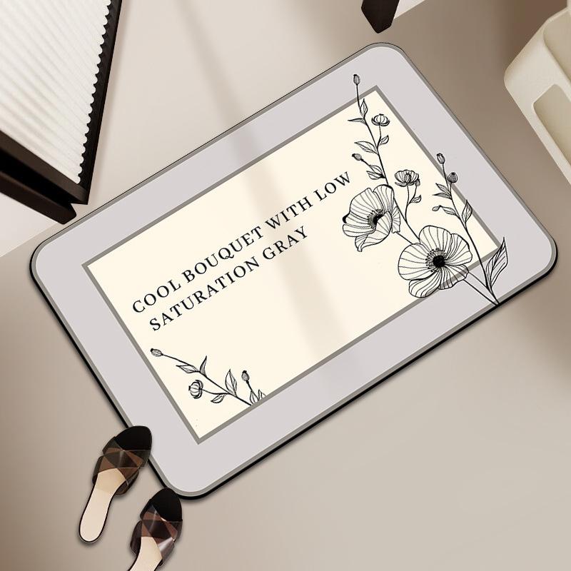 

Французский небольшой ароматизатор нескользящий коврик абсорбирующий быстросохнущий коврик для двери ванной комнаты диатомовая грязь коврик для двери туалета 40 * 60Cm [Diatom Mud]