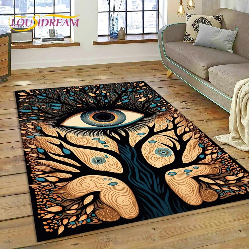 Evil Eye Turkey Blue Nazar Eye of Horus Carpet Rug for Bedroom Living Room Home Sofa Decoration,Child Game Large Decor Floor Mat