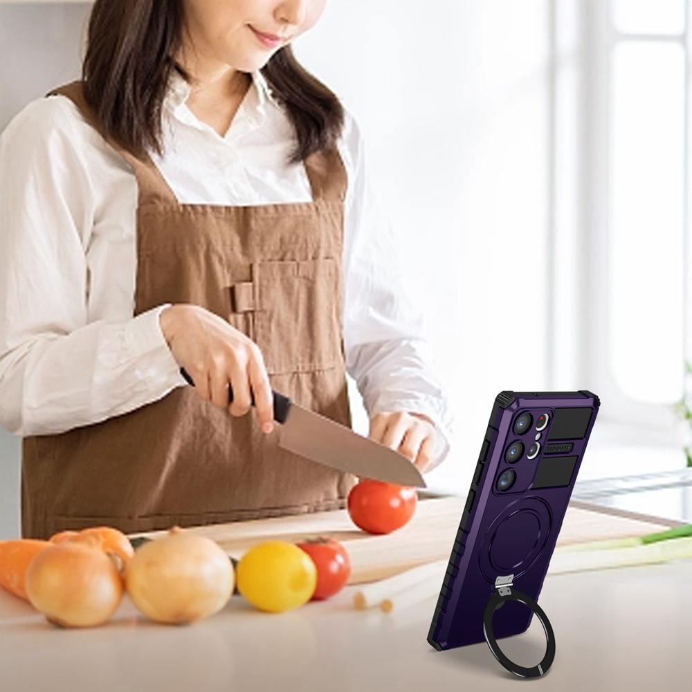 KEYSION Magnetische Hülle für MagSafe für Samsung S23 Ultra S23+ S22 Plus S21 S20 FE Ringständer Handyhülle für Galaxy Note 20 Ultra