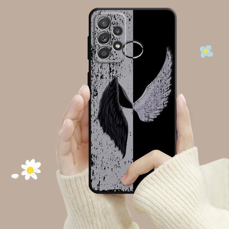 Girl Angel And Demon Wings Phone Case For Samsung Galaxy A14 A73 A53 A71 A51 A31 A33 A22 A12 A21s A13 A32 A52s A72 A52 A23 Cover