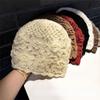 Double Layer Handmade Knitted Hat Hollow Flower Pullover Hat Yarn Winter Hat  Spring Autumn Winter