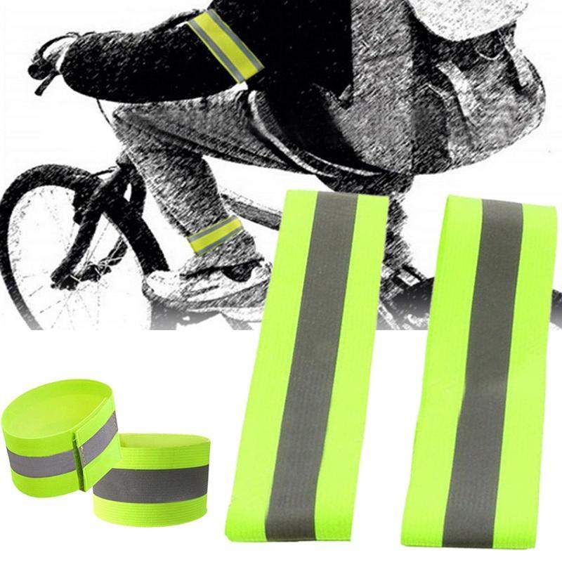 New 2Pcs Safety Reflective Arm Band Belt Strap for Outdoor Night Running Cycling