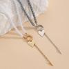 Advanced Temperament Long Heart Shaped Necklace Beaded Collarbone Chain Y Shaped Tassel Sweater Chain Pendant
