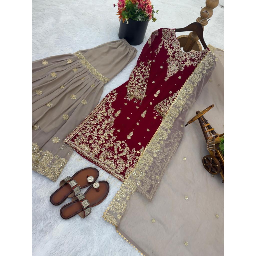 Paksiatni Wedding Party Wear Sharara Suit Indian Bollywood Ethnic Salwar Kameez