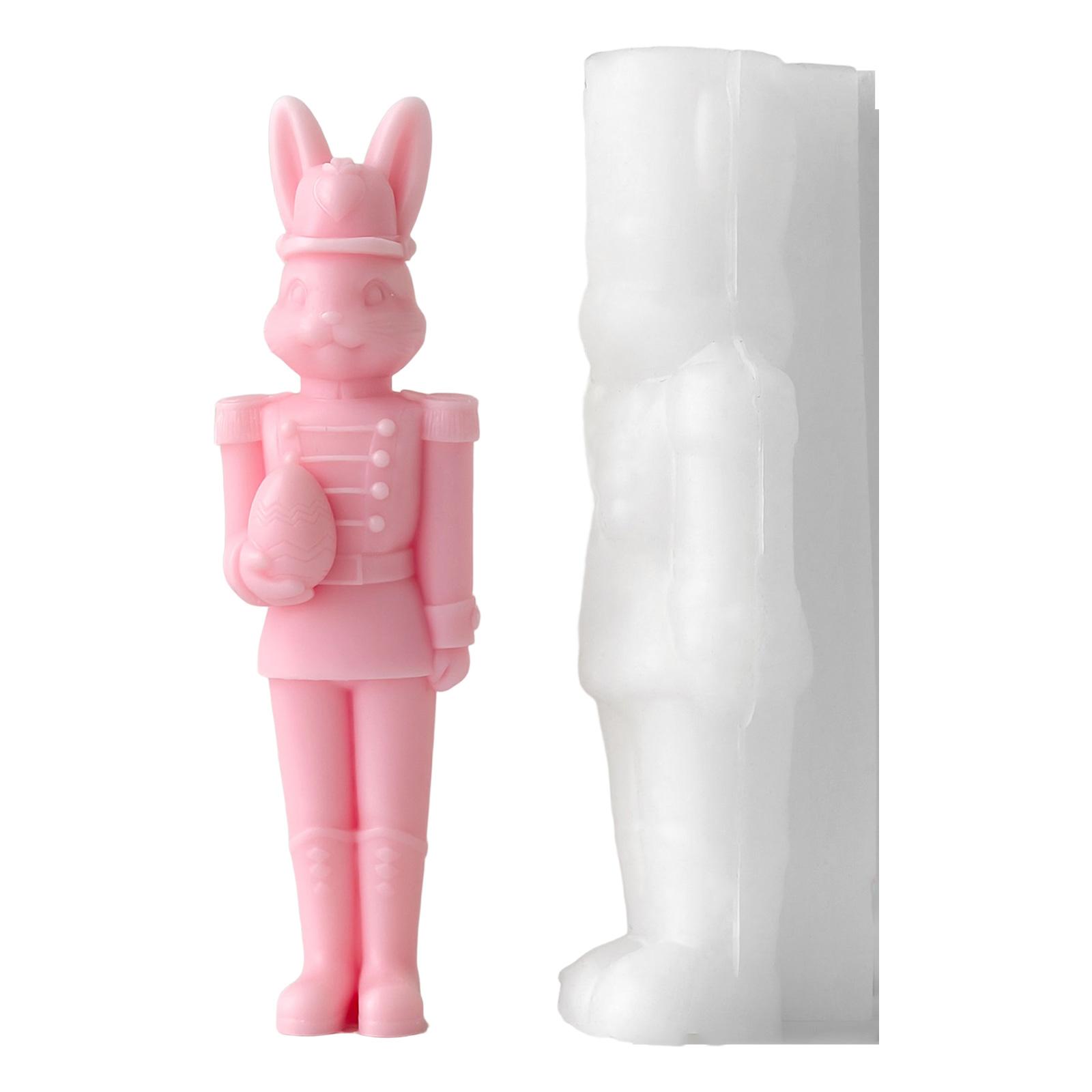 Nontoxic Durable Silicones Bunnies Nutcrackers Candle Mold Detailed Carving for Home Crafting Projects Soap Making Supplies 1
