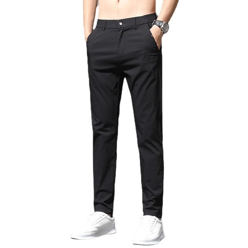 Ice Silk Pants Men's Casual Stretch Sweatpants Trendy Versatile Men's Casual Pants Summer Thin Slim Pants