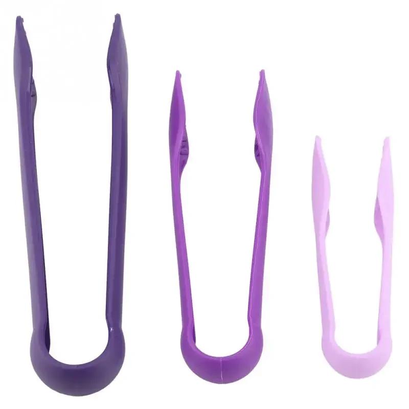 

Kitchen Utensils For Barbecue Cooking Salad Grilling Frying 3Pcs Plastic Kitchen Tongs Serving Cooking Tongs фиолетовый