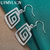 URMYLADY 925 Sterling Silver Whirlpool Earrings For Women Charm Wedding Party Fashion Jewelry