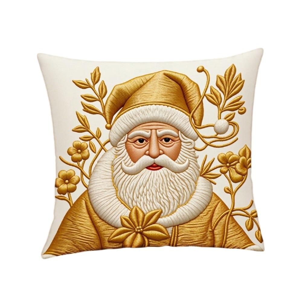 Plush Christmas Pillow Cover Soft Xmas Tree Pillowslip Elk Santa Pillow Cover  Living Room