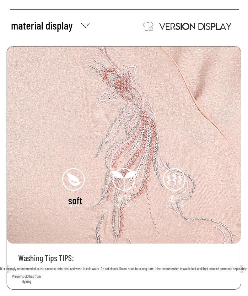 Mom's Summer 2026 Embroidered Two-Piece Set: Short-Sleeved Top and Thin-Style Pants for Middle-Aged Women