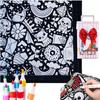 Coperta da Colorare Fai da Te, Colora la Tua Coperta Plaid 50 × 60 pollici Coperte Lavabili da Colorare con Set di 12 Pennarelli Colore Regalo