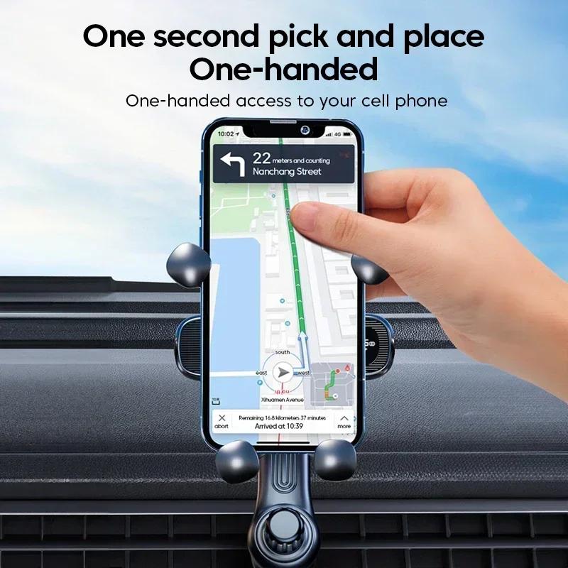 360° Rotatable Gravity Car Phone Holder In Air Vents Clip Mount Smartphone Holder With Extension Rod Bracket GPS Support