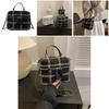 Black And White Pu Street Fashion Bucket Bag For Women With Chain Strap 2023 New Style
