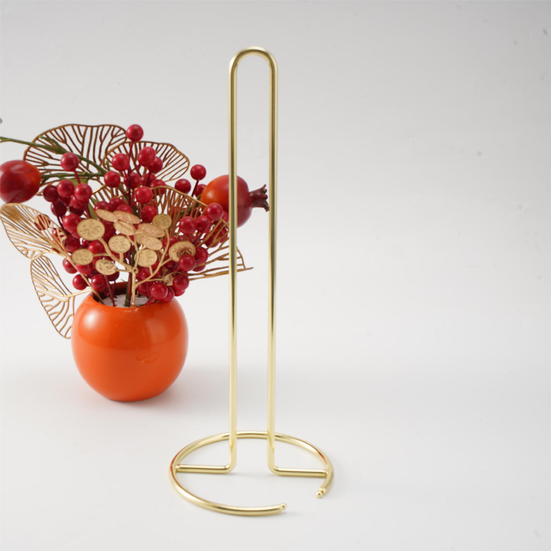 Скандинавский кованый железный держатель для салфеток: Универсальная настольная, кухонная и ванная подставка для хранения рулонов золотой