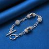 925 Sterling Silver 8-inch Exquisite Hollow Bead Bracelet for Women's Fashion Accessories, Wedding Party Jewelry