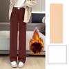 Ankola Red Wide-Leg Pants for Women, Draped New Style, High-Waisted Slim Fit, Fleece-Lined Straight Wide-Leg Pants for Autumn and Winter