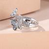 Eryun White K All White Diamond Butterfly Cross Ring Sweet Jewelry