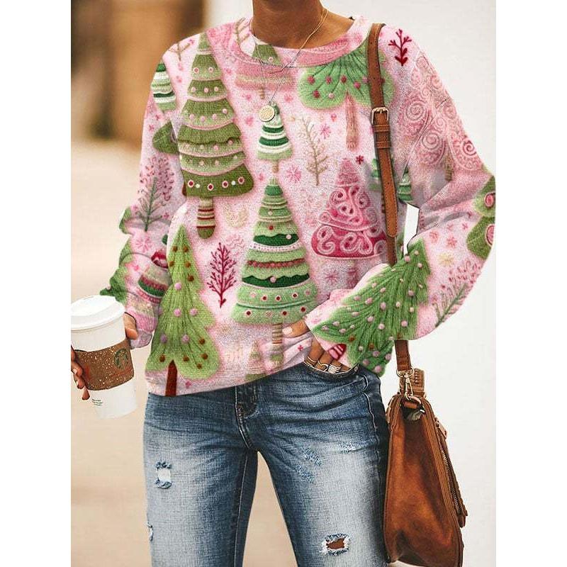 New Christmas Autumn/Winter Printed Round Neck Hoodie For Women