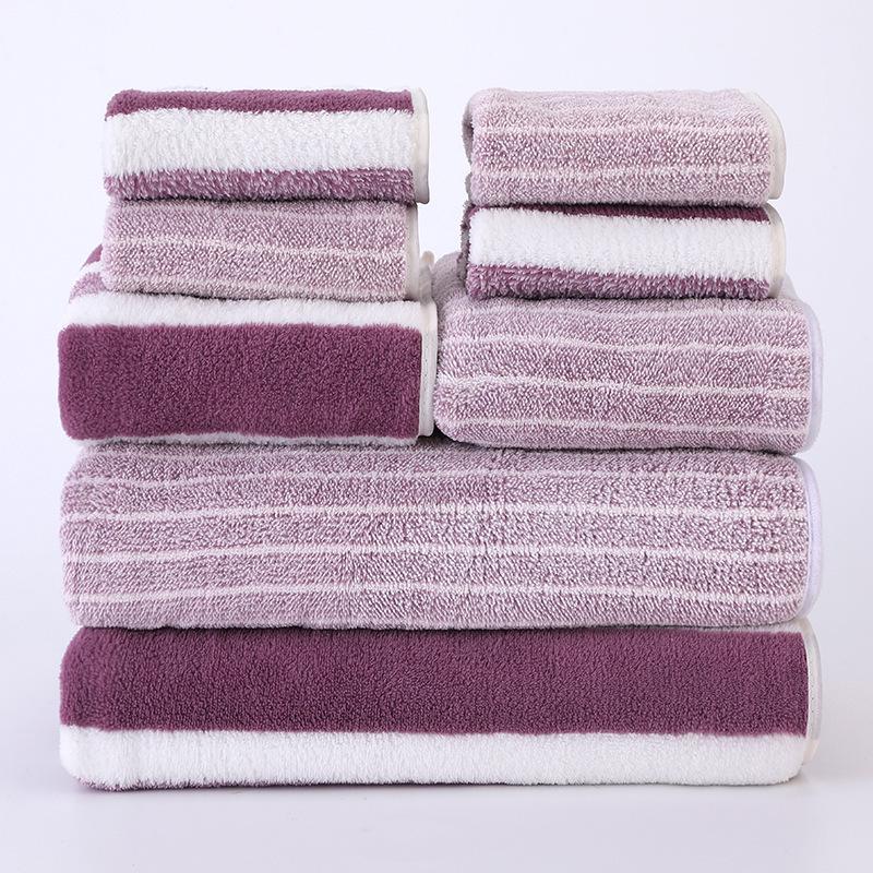 Set de 8 prosoape: Prosoape Groase Absorbante pentru Baie, Față și Păr din Fleece de Corali pentru Adulți și Copii