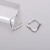 2024 New Women's 925 Sterling Silver Square Ear Cuffs: High-End, Plain Hoop, Light Luxury Design Earrings