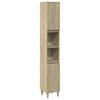 Bathroom Cabinet in Sonoma Oak 30 x 30 x 190 cm Particleboard