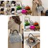 Borsa a Spalla da Donna Trendy in Peluche nei Raffinati Toni Rosa Grigio Kaki Arancio Verde per l'Inverno 2024