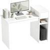 Computer Desk, Drawer and Shelf, CPU Holder, 108 x 50 x 82 cm, White