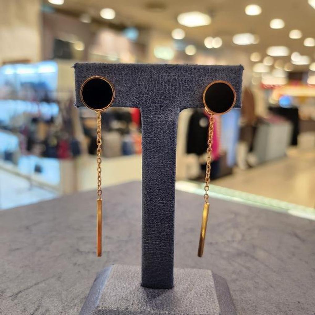 ARTRIA Surgical Steel Onyx One Drop Earrings HNBSESC0004PKF