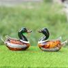 Art Glass Duck Miniature Animals Collection Glass Duck Figurines Tabletop Ornament for Home Office Decorations Gift