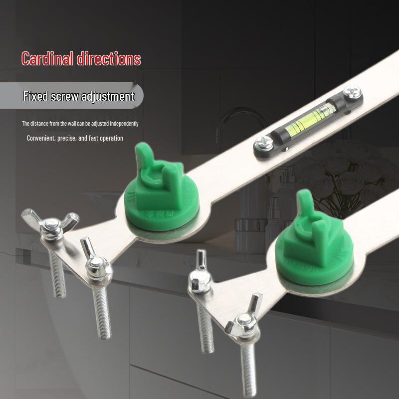 Adjustable 4-Point Shower Head Installation Tool for Hot/Cold Water Pipe Positioning