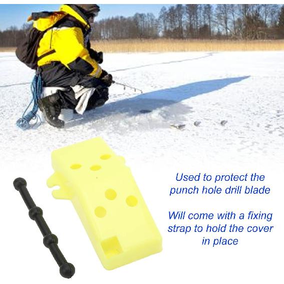 Eisbohrer Klingenschutz, Eisbohrer Gummi Schutzriemen Eisangelzubehör Eisbohrer Klingenschutz Abdeckung für Eisangeln