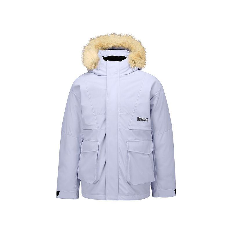 Skechers Duck Down Warm Windproof Waterproof Comfortable Mid-Length Down Jacket Unisex Outerwear Stone-Purple P425U032-00FW M