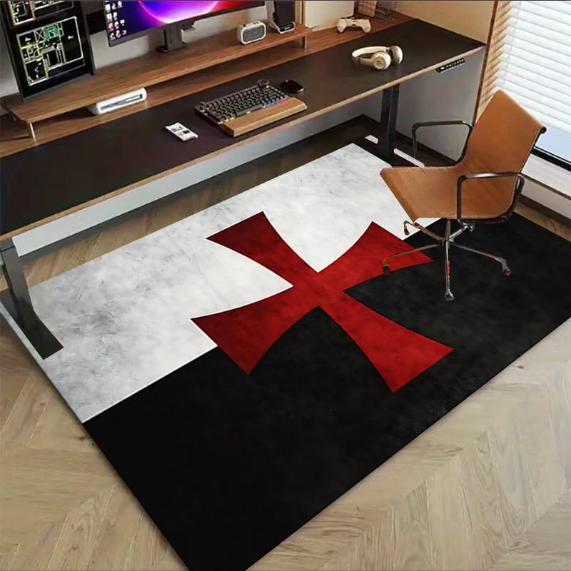 1pc Cross Flag Carpet, Office Rug Outdoor Mat Home Decor Area Carpet Festival