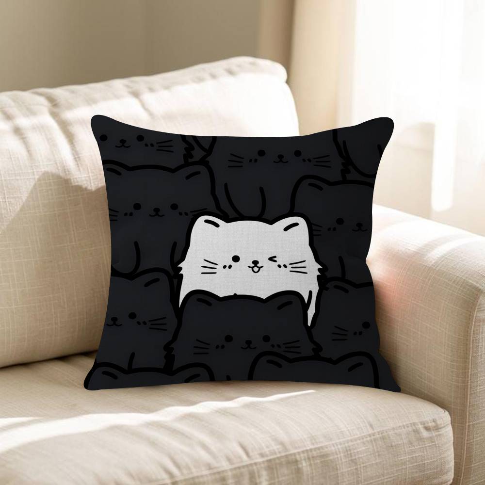 Cool Black Cat GATOS Prints Personalized Pillow Dust Cover Bedroom Kids Party Decoration Pillowcase Birthday Children Gift