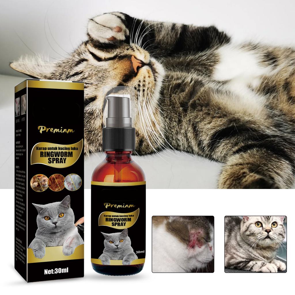Recovery & Itch Relief Ringworm Spray for Dog Cat Scabies Relief 30ml Cat Dermatitis Eczema Spray Ringworm