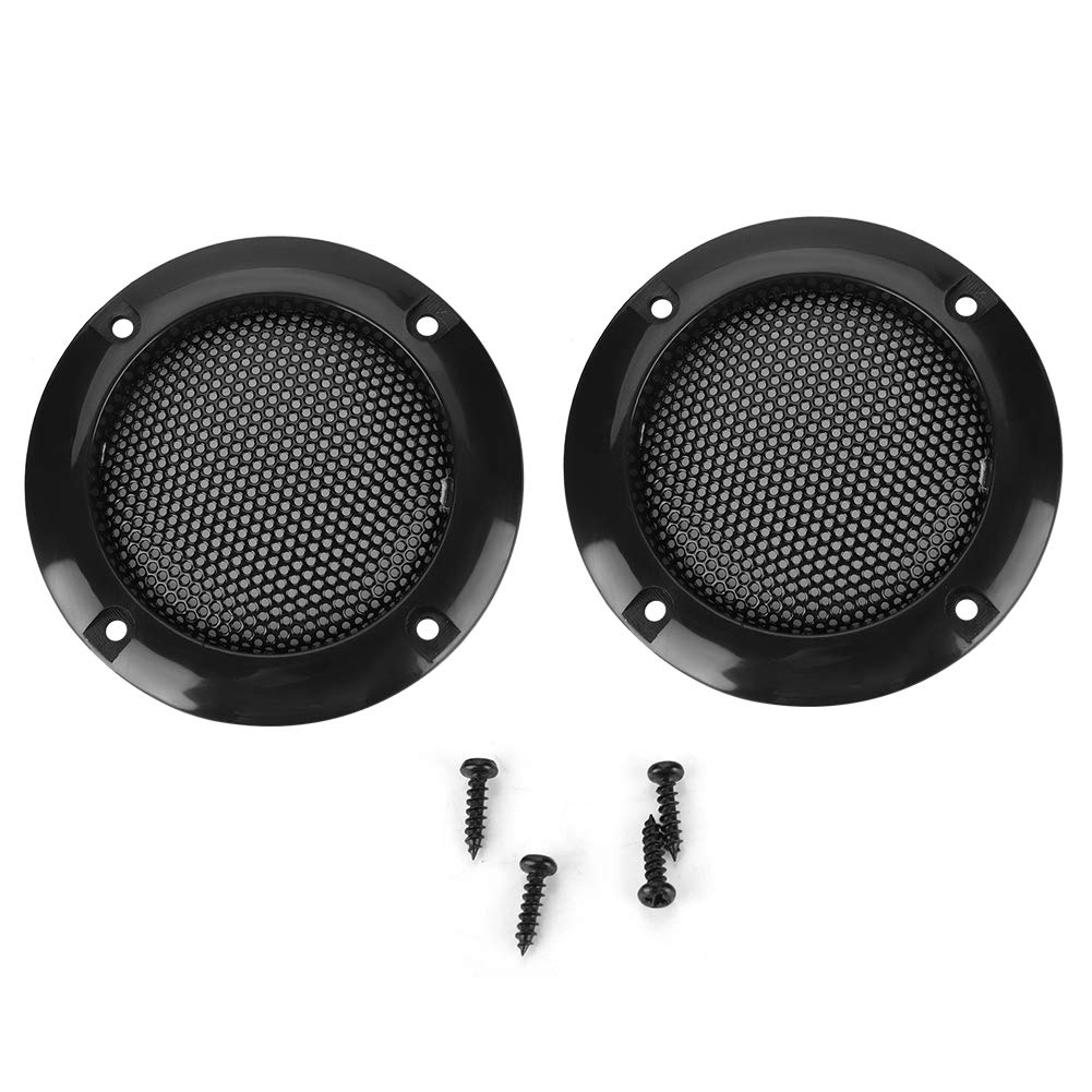 VBESTLIFE Luidsprekergrill Zwaar met Montagekap, 2-inch, Duty, Schroeven, 2-Pack (Zwart)