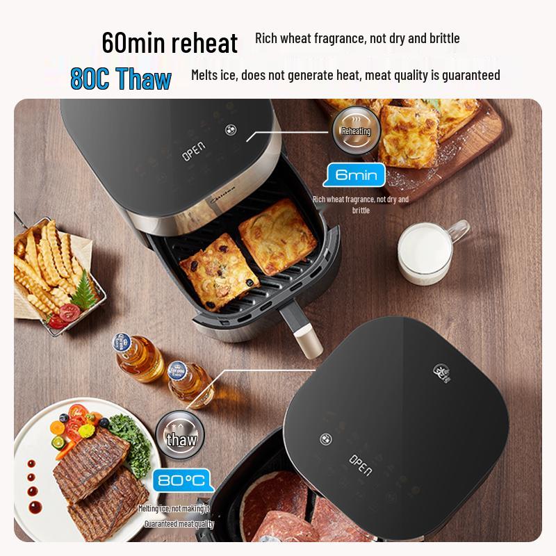 Midea 6L Smart Air Fryer Oven with Dual Heating & Visible Window CN Plug (adapter Included)