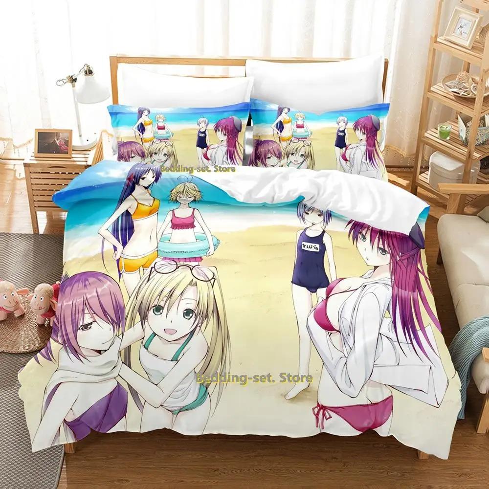 Nová Lilith Asami Trinity Seven Ložní souprava Kreslený Anime třídílný set Pro dospělé Dětská ložnice Sady povlaků na přikrývky 3D Kawaii Dívka
