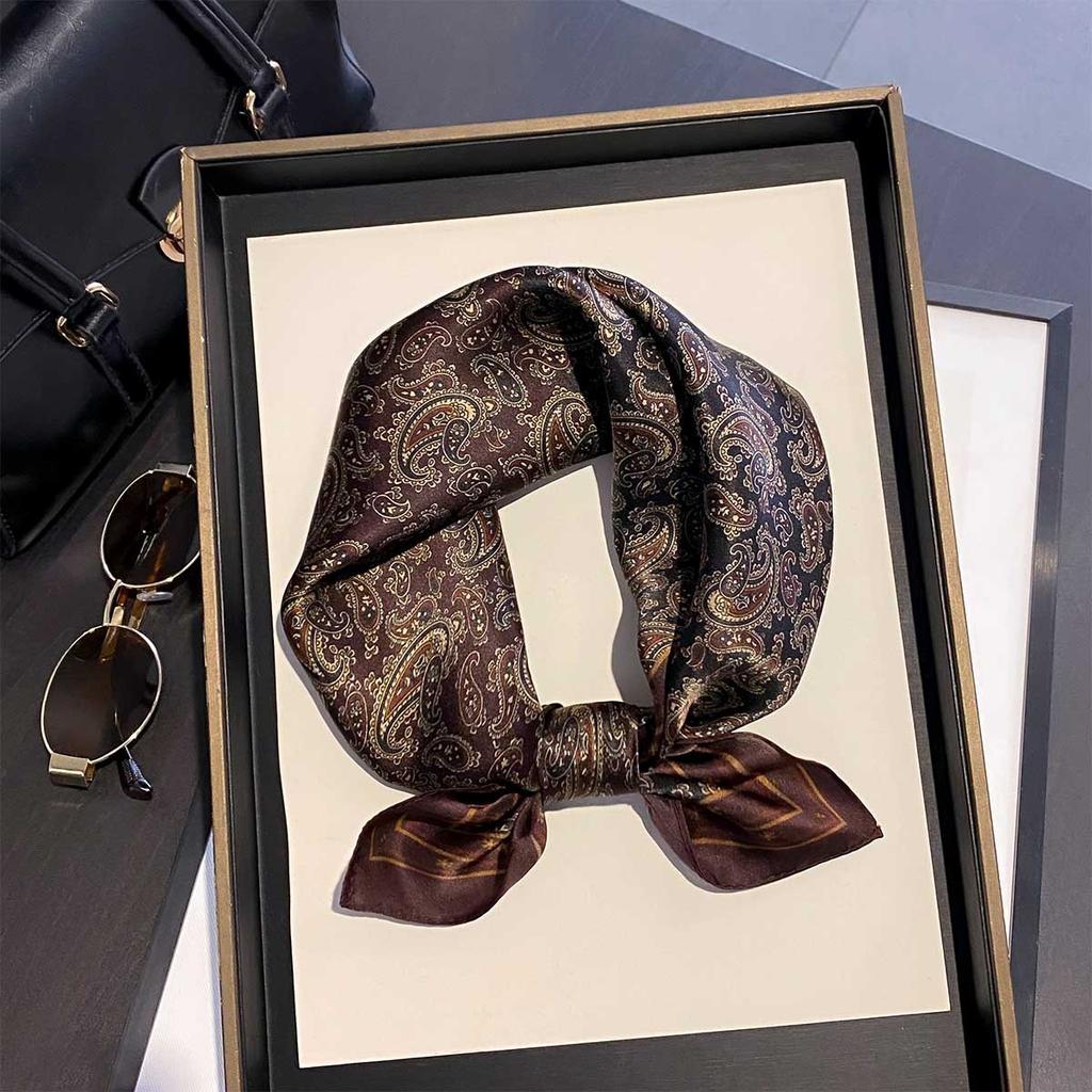 Spring thin 111 mulberry silk square scarf women's 11cm multi-functional cashew print shawl scarf