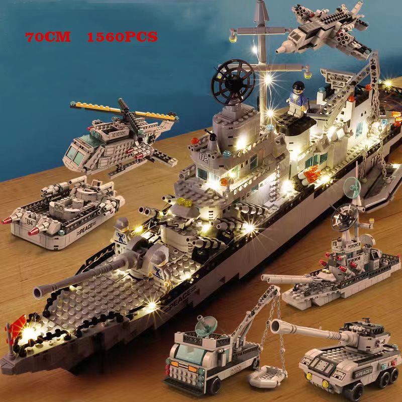 74СМ военный корабль конструктор Армия Океанский крейсер модель военного корабля самолет оружие корабль конструктор Городская детская игрушка Подарок для мальчика