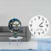 Resin Figurine Craft for Living Room And Bookshelf Decor with Round Analog Wall Clock Schnauzer